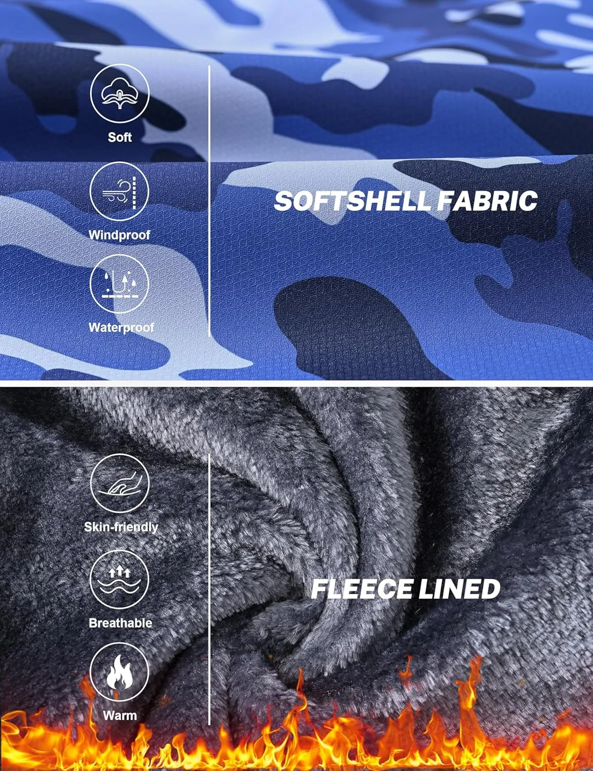 MoFiz Boys Waterproof Skiing Jacket Kids Hooded Fleece Winter Snowboard Jackets Windproof Warm Outerwear with Zip Pockets