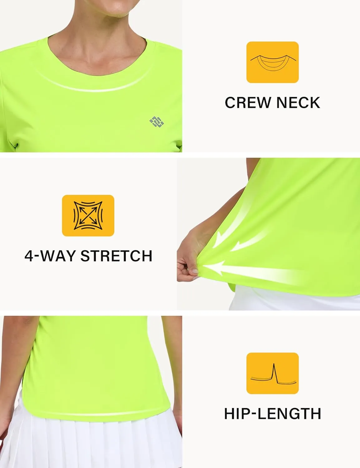 MoFiz Women's Short Sleeve Shirts UPF 50  Sun Shirt Crew Neck UV Hiking Athletic Workout Moisture Wicking Quick Dry T-Shirts