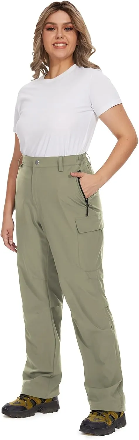 Moosehill Women's-Hiking-Pants-Cargo-Quick-Dry-Stretch-Lightweight Work Outdoor Pants with 5 Deep Pockets