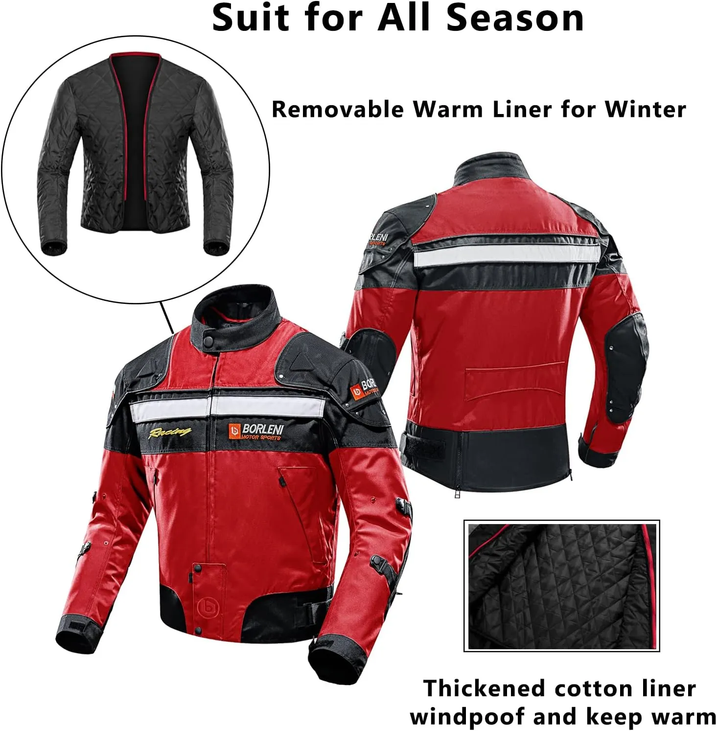 Motorcycle Jacket Motorbike Riding Jacket Windproof Motorcycle Full Body Protective Gear Armor Autumn Winter Moto Clothing