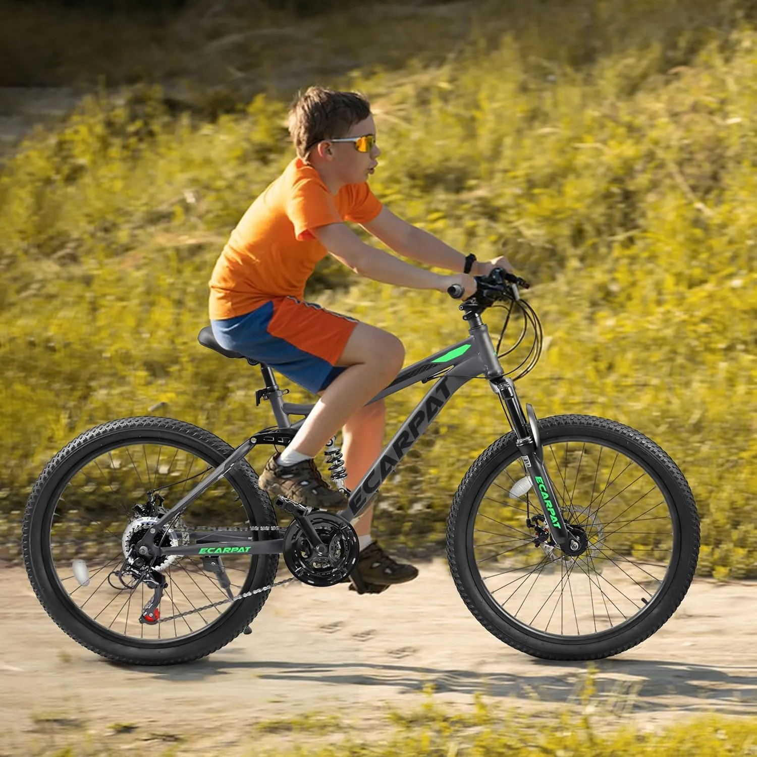 Mountain Bike 24 26 27.5 Inch Dual/Front Suspension Mens Womens Mountain Bike, 21 Speeds Dual Disc Brake, Carbon Steel Mountain Bike, Trail Beach Snow Commuter City Bikes, Birthday Gift Choice
