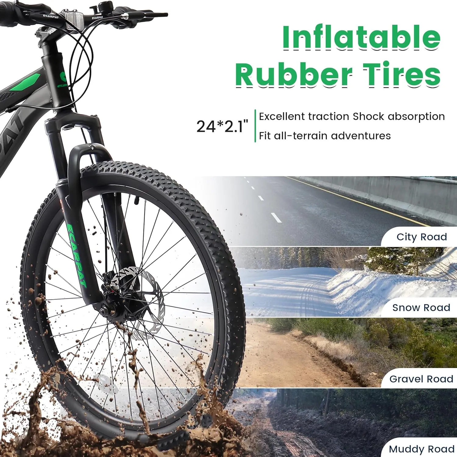 Mountain Bike 24 26 27.5 Inch Dual/Front Suspension Mens Womens Mountain Bike, 21 Speeds Dual Disc Brake, Carbon Steel Mountain Bike, Trail Beach Snow Commuter City Bikes, Birthday Gift Choice