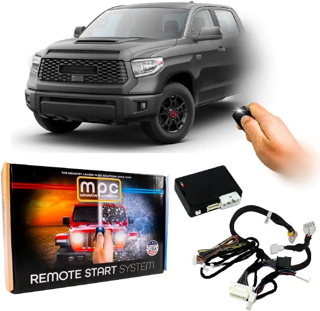 MPC Factory Remote Activated Remote Start Kit Compatible with 2018-2021 Toyota Tundra - H-Key - with T-Harness - Firmware Preloaded