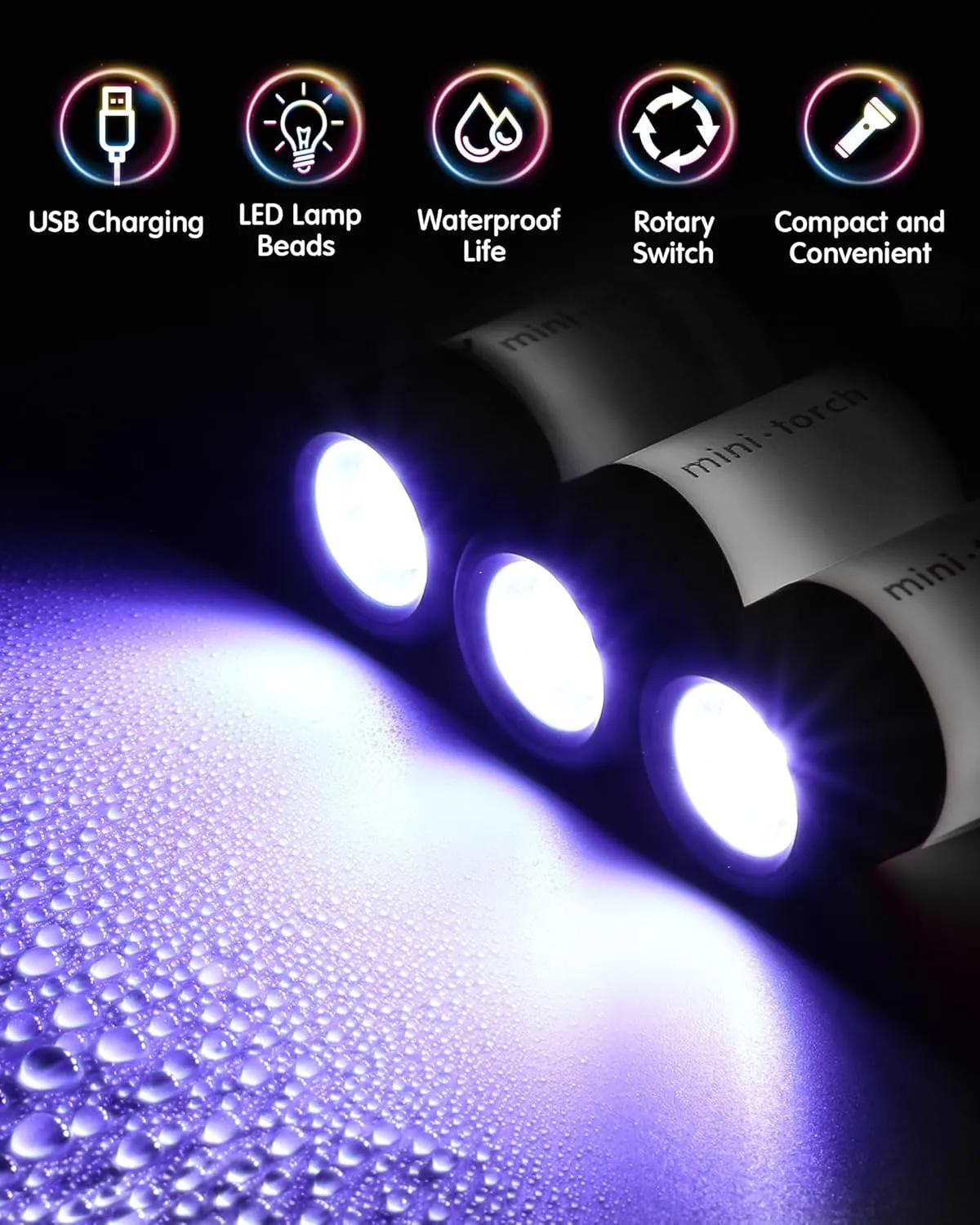 Mudder 12 Pieces Mini Keychain Flashlight Bulk Plastic Small Handheld LED USB Rechargeable Waterproof Flashlight Pocket Tiny Torch for Emergency Camping Hiking Favor(White Light in White)
