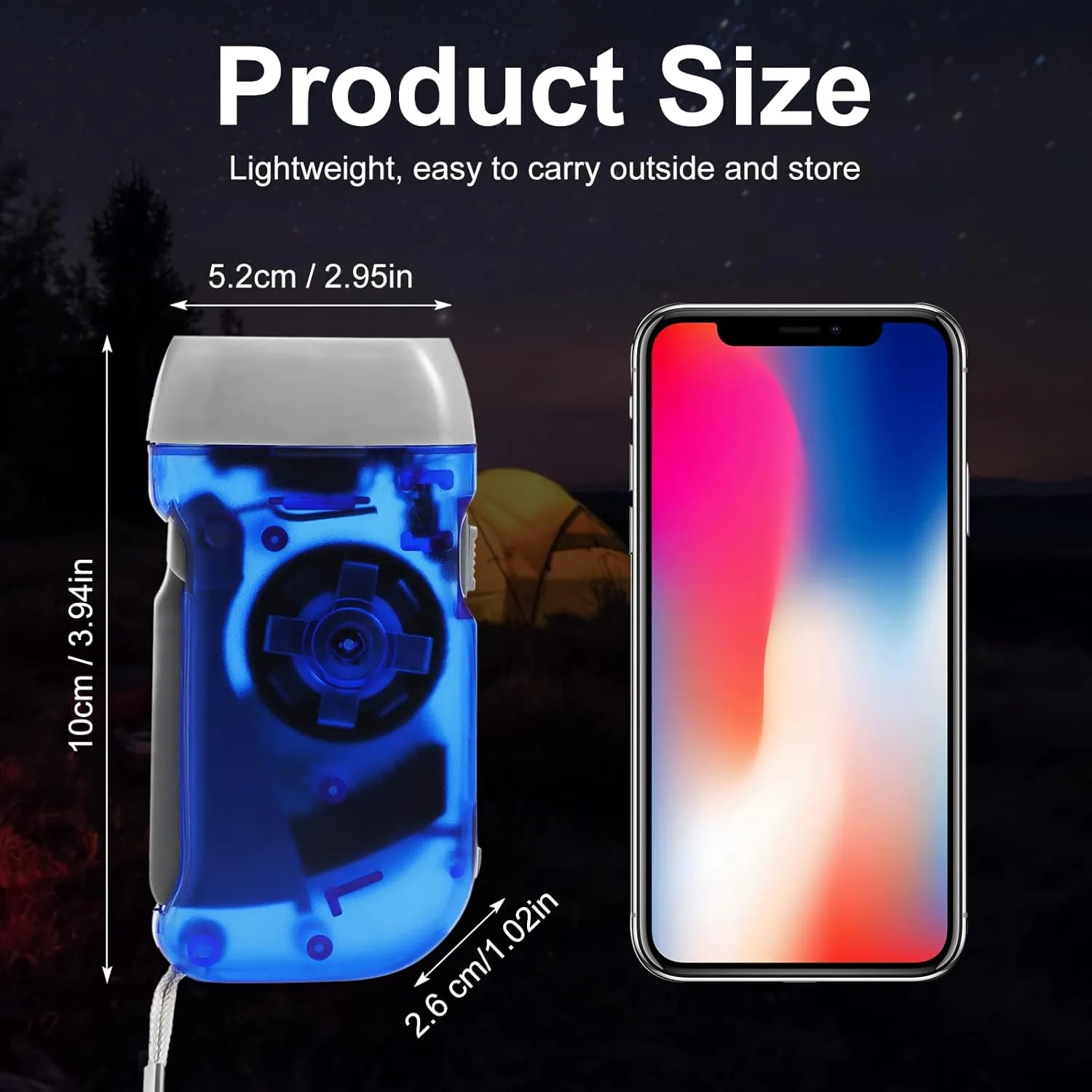 Mudder 24 Pieces Hand Crank Flashlight with LED Self Powered Charging Torch Dynamo for Camping Emergency(Yellow, Green, Blue, Red)