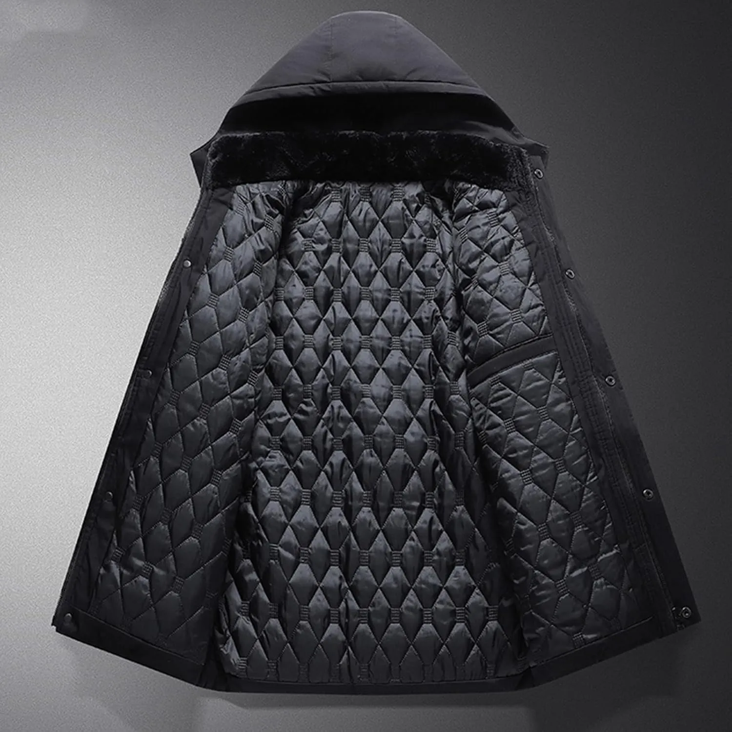 Muscularfit Mens Padded Puffer Jacket Winter Windproof Thicken Hooded Zip Up Coat Packable Quilted Warm Jackets With Pockets