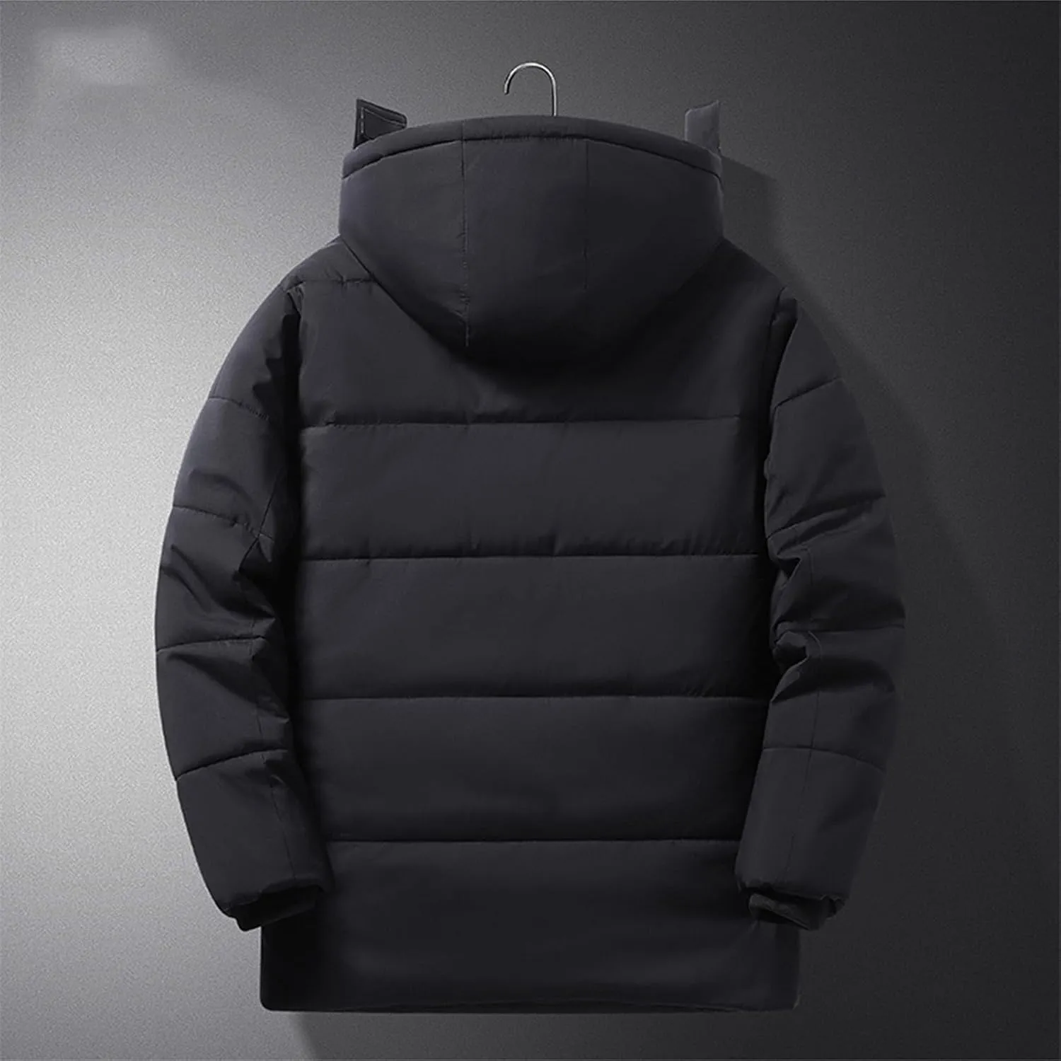 Muscularfit Mens Padded Puffer Jacket Winter Windproof Thicken Hooded Zip Up Coat Packable Quilted Warm Jackets With Pockets