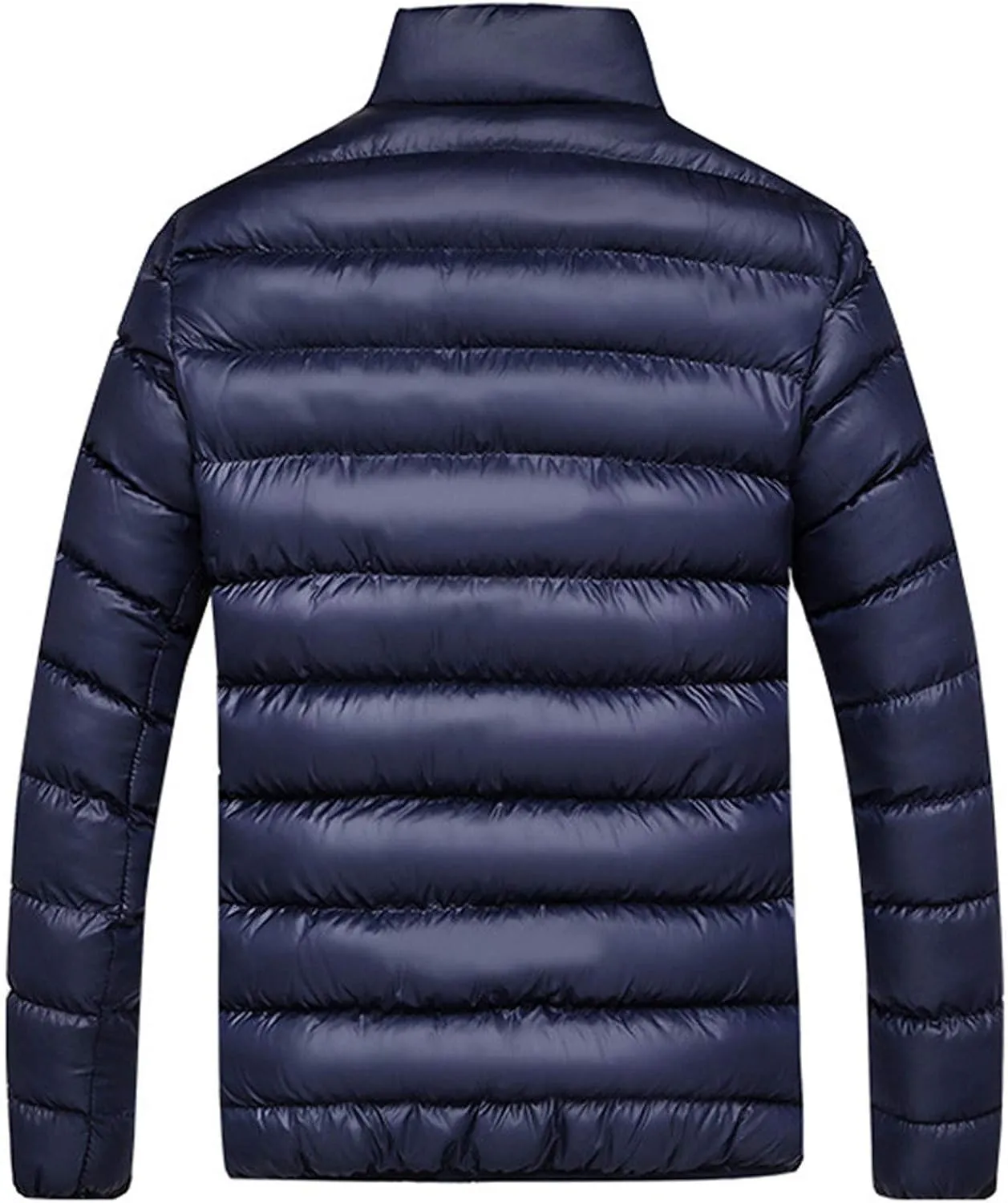 Muscularfit Men's Winter Puffer Jacket Full Zip Quilted Warm Thicken Down Coats Lightweight Windproof Stand Collar Jackets