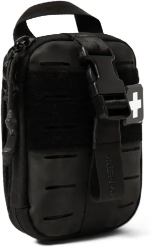 My Medic Sidekick Pro - Camping Hiking and Backpacking First Aid Kit - 70 Items with Tourniquet - HSA and FSA Eligible - Small Ifak Great for Travel or Motorcycle - Portable Emergency Kit – Black