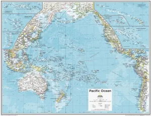 National Geographic Maps: Pacific Ocean Political Wall Map - Compact - 21 x 16 inches