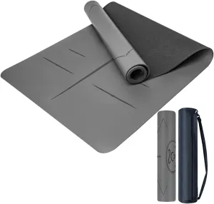 Natural Rubber Yoga Mat - Non Slip Non Toxic - 72’'x26.8''x5mm - Hot Yoga, Pilates, Floor Workout - For Women and Men - with Carrying Bag