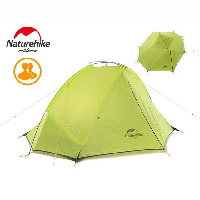 NatureHike Aluminum 2 Silicone Outdoor 4 Fabric Tents Tent ultralight Expert assistance Rod Season Outstanding support Person Camping Tent Double-layer 20D