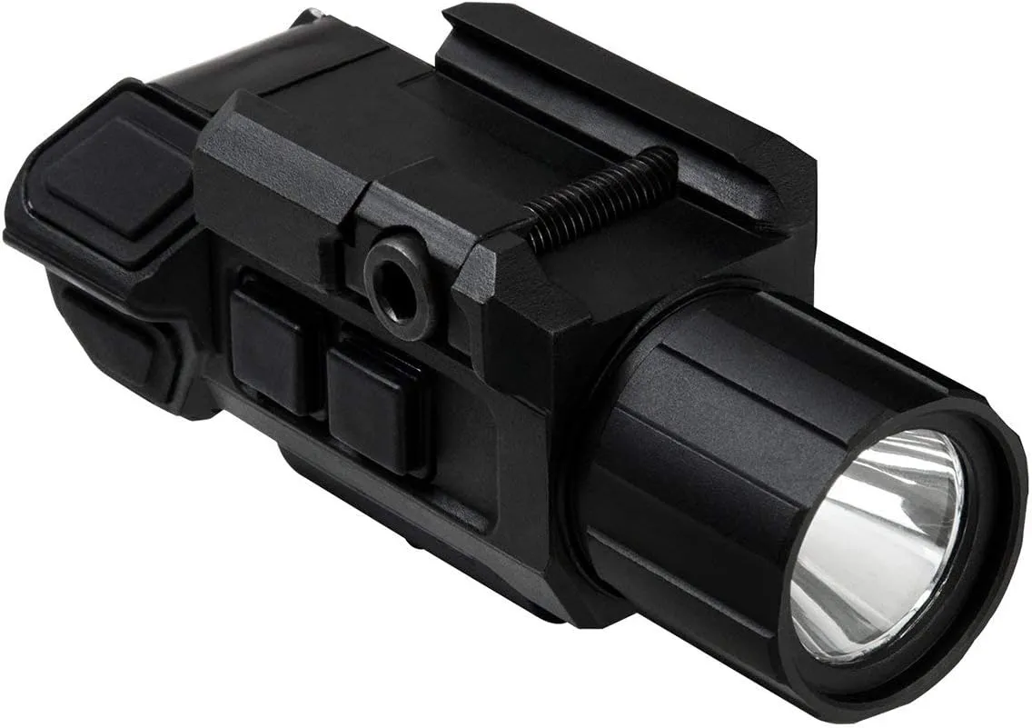 NC Star VAPFLSGV3 Pistol Flashlight & Laser, 3W Ultra Bright, 200 Lm LED, Fully Adjustable, Strobe, Green Laser
