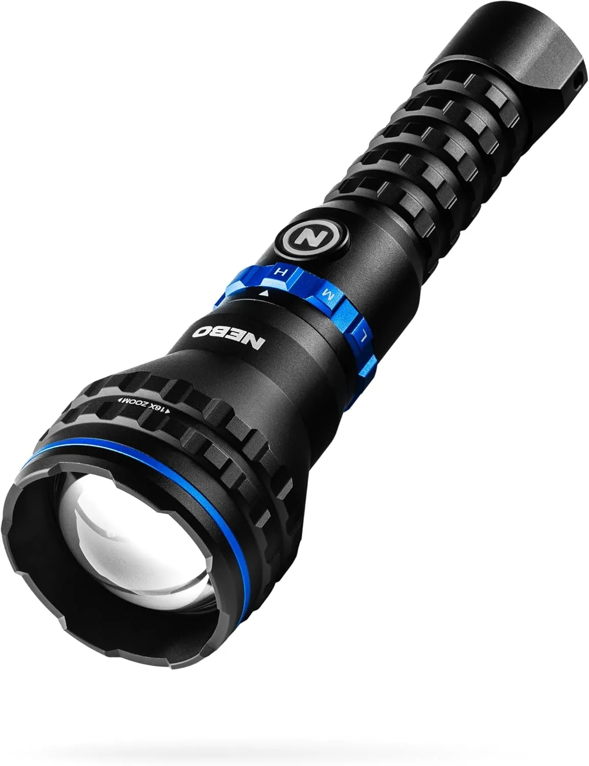 NEBO Luxtreme MZ60 Blueline Rechargeable, Powerful 500 Lumen Half-Mile Beam Flashlight, Storm Gray
