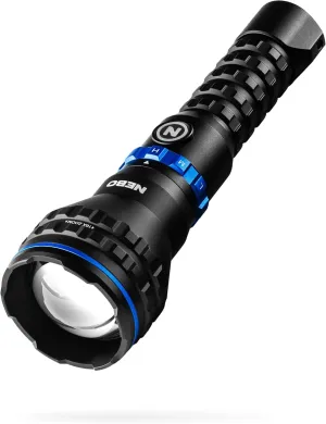 NEBO Luxtreme MZ60 Blueline Rechargeable, Powerful 500 Lumen Half-Mile Beam Flashlight, Storm Gray