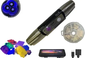New 9 watt 3 LED 254nm Shortwave UVC 9 watt 3 LED 365nm Longwave UVA Dual UV Ultraviolet Flashlight Blacklight Black Light Rockhounding Tool Fluorescent Rocks Gems Crystal Mining Geology Gift