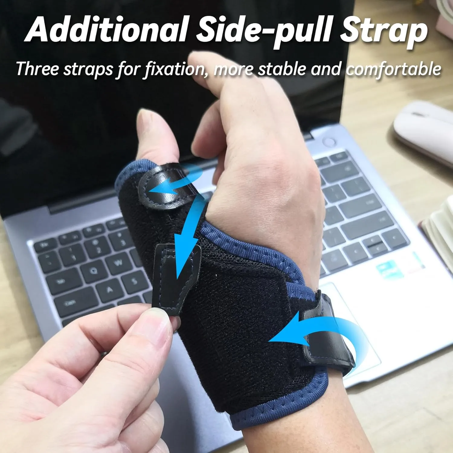 New Upgraded 2 in 1 Thumb Brace, Removable Thumb Spica Splint Left Right Hand with 3 Level Stability, Reversible Thumb Support for CMC, De Quervain's Tendonitis, Trigger Thumb (Blue)