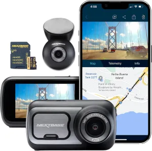 Nextbase 422GW Dash Cam Front   Rear Window Camera with 32GB SD Card - Full 1440p/30fps Quad HD Small in Car- WiFi Bluetooth GPS- Alexa Voice Control- Parking Mode Night Vision- 280/360 Degree Dual 6