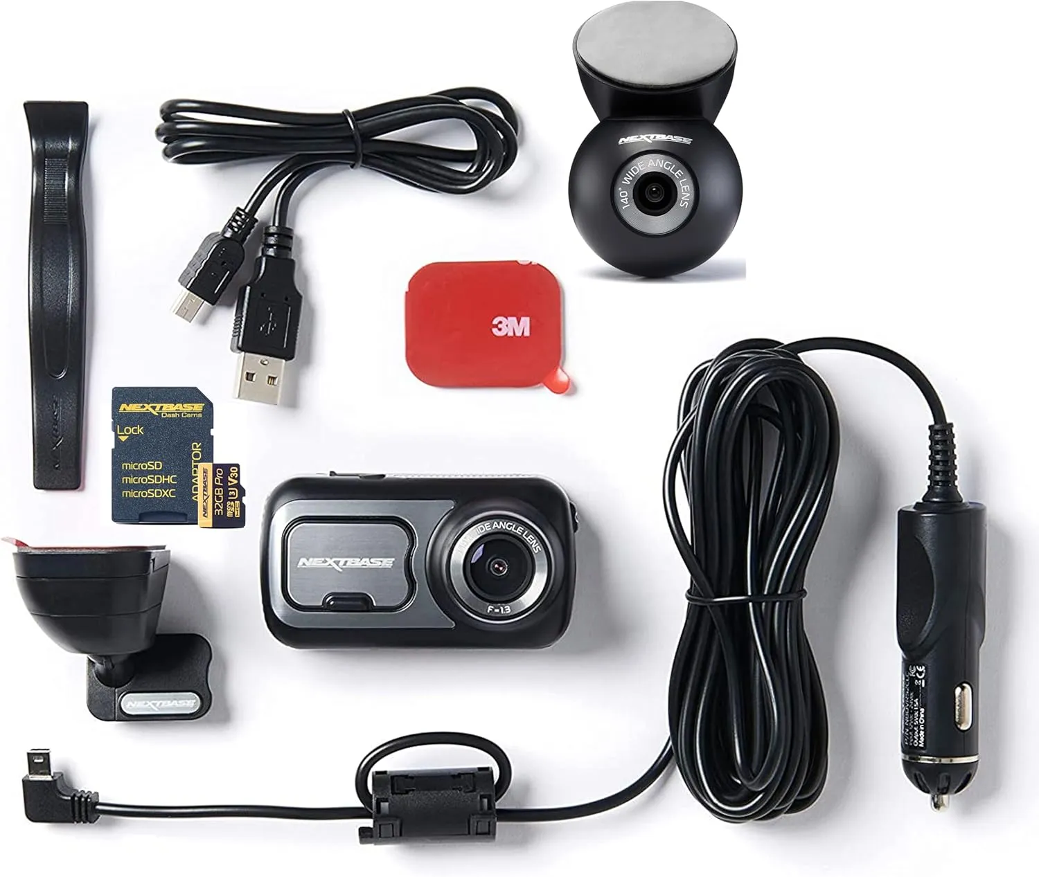 Nextbase 422GW Dash Cam Front   Rear Window Camera with 32GB SD Card - Full 1440p/30fps Quad HD Small in Car- WiFi Bluetooth GPS- Alexa Voice Control- Parking Mode Night Vision- 280/360 Degree Dual 6