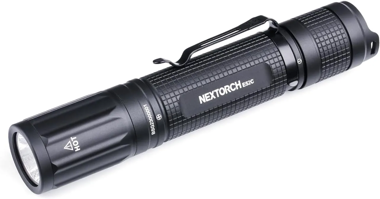 NEXTORCH E52C Rechargeable Flashlight High Lumen, 3000 Lumen Tactical Flashlight with 3 Mode & Strobe for Outdoor Hiking, Daily Overhaul, Camping, Proximity Finding, Urban Commuting, Emergency Defense