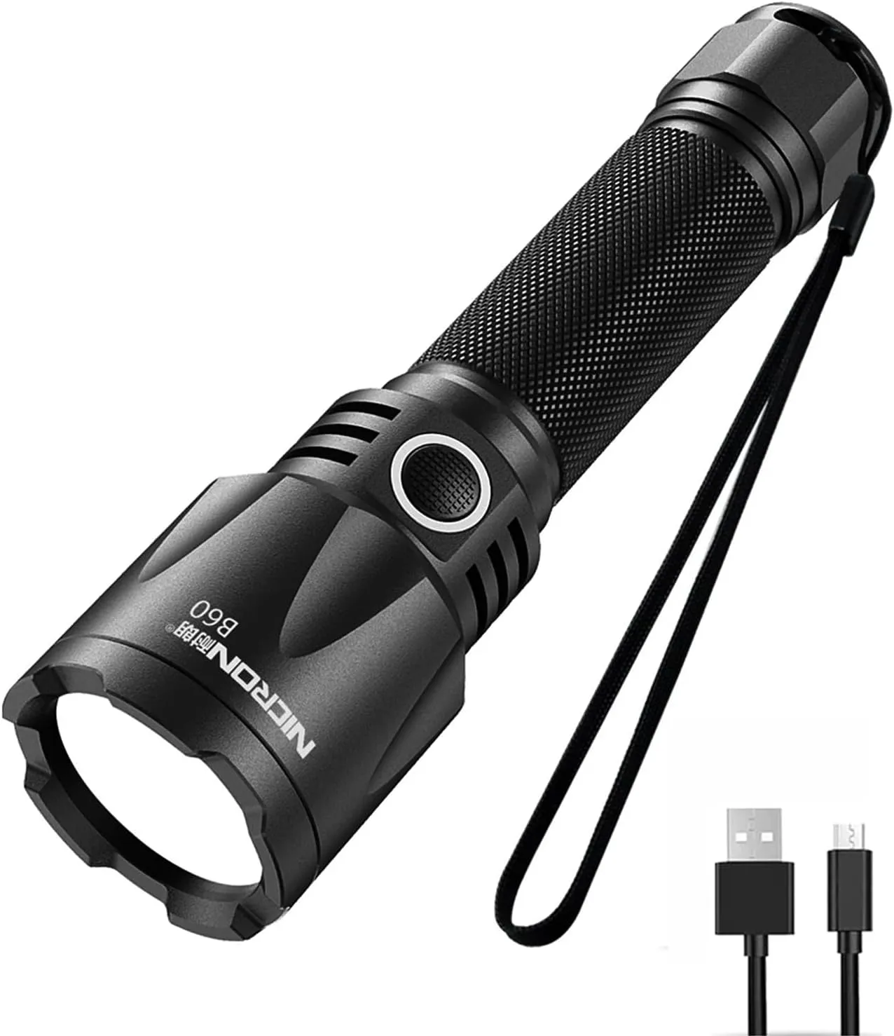 NICRON 1400 High Lumens Flashlight, Rechargeable Tactical Flashlight: Led Flashlight Small, Super Bright Powerful Flashlight for Camping, Charged with Type C Cable