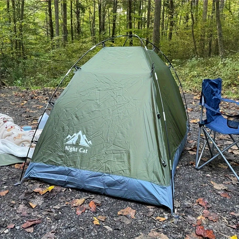 Night Cat Upgraded Camping Tent For 1 Person Man Waterproof Backpacking Tents Easy Setup Lightweight For Hiking Backyard