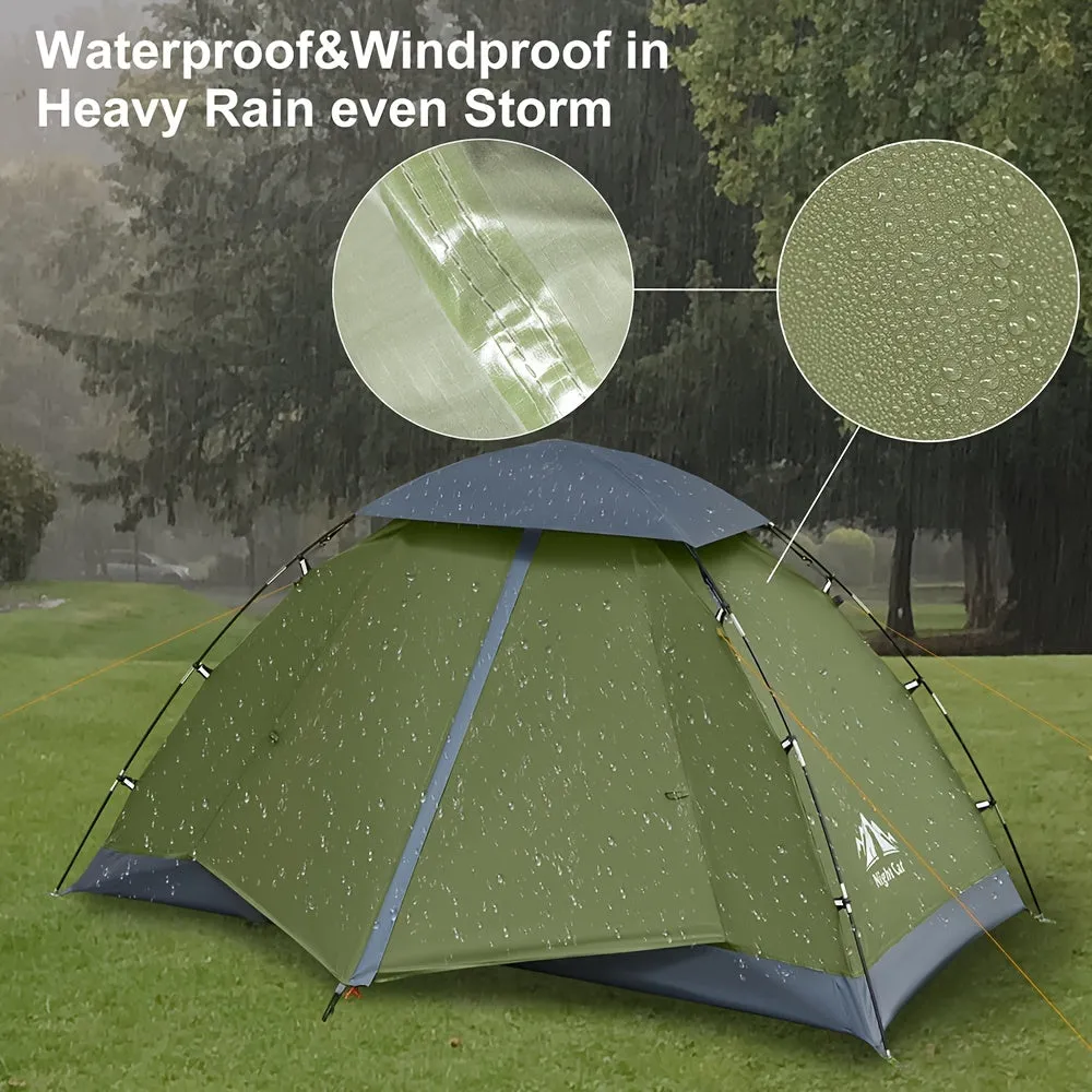 Night Cat Upgraded Camping Tent For 1 Person Man Waterproof Backpacking Tents Easy Setup Lightweight For Hiking Backyard