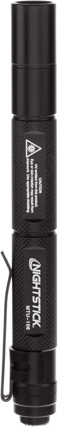 Nightstick MTU-106 Mini-TAC UV Flashlight with 2 AAA, Black,Small