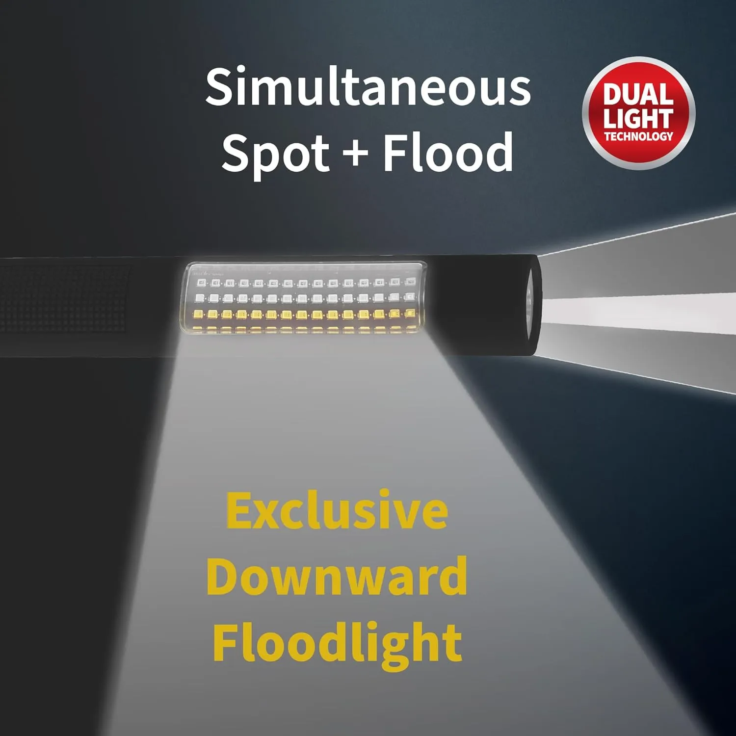 Nightstick NSP-1174 LED Safety Light & Flashlight - White & Amber Floodlight , Black