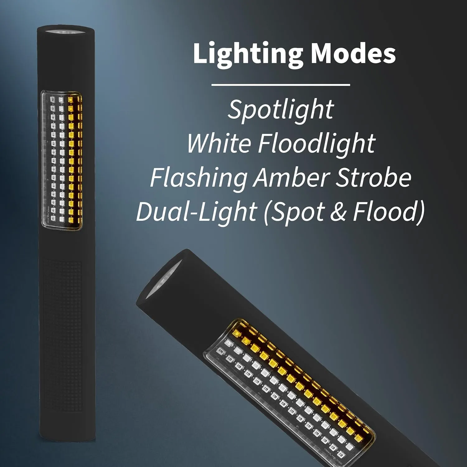 Nightstick NSP-1174 LED Safety Light & Flashlight - White & Amber Floodlight , Black