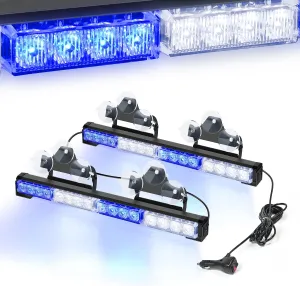 Nilight Traffic Advisor Emergency Strobe Light Bar 2 in 1 17Inch 32LED 23 Flash Patterns Directional Safety Warning Lights with Cigar Lighter on Trucks Police Construction Vehicles