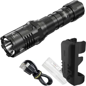 Nitecore P20i UV 1800 Lumen USB-C Rechargeable Tactical Flashlight with UV Ultraviolet Black Light and LumenTac Organizer