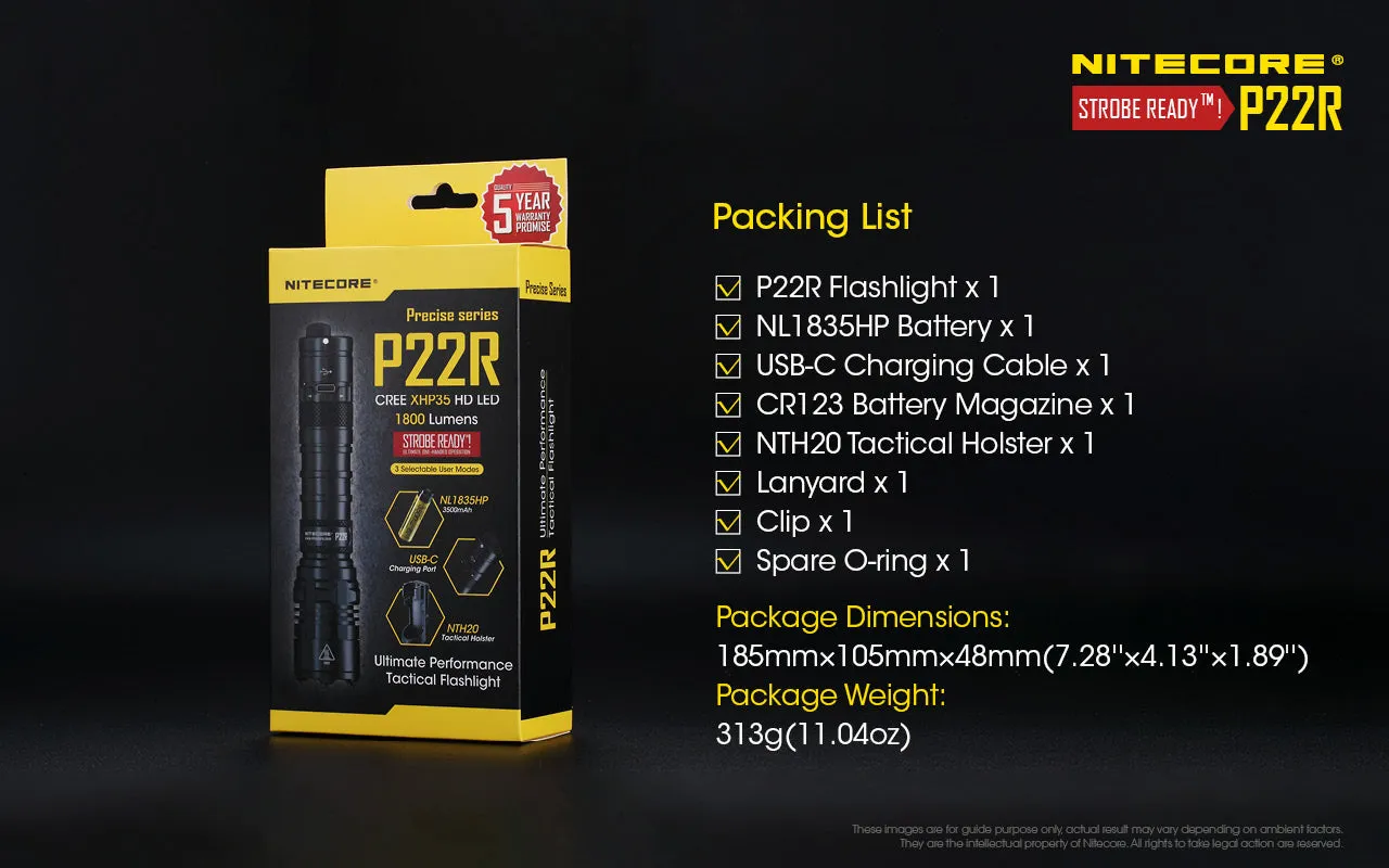 Nitecore P22R Tactical Flashlight (USB-C)