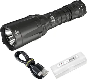 Nitecore SRT7i Tactical Flashlight, 3000 Lumen Long Throw USB-C Rechargeable with Stepless Brightness Adjustment and a Lumentac Organizer