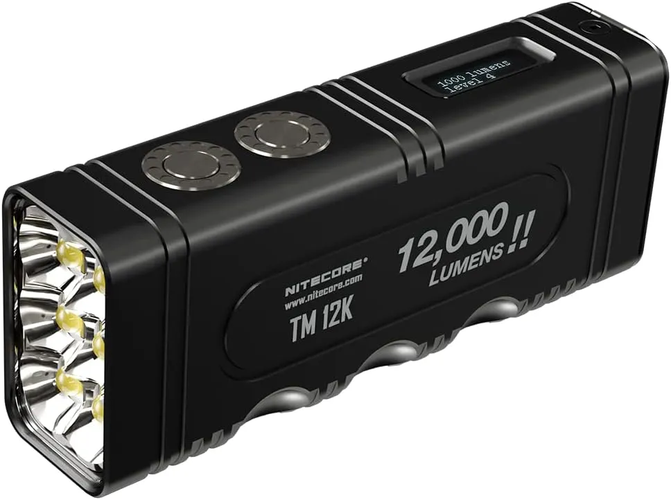 Nitecore TM12K, Black, Rechargeable LED Flashlight