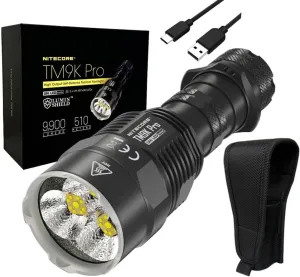 Nitecore TM9K PRO High Output Self- Flashlight 9,900 Lumens w/Ecos-Sensa USB-C Charging Cable