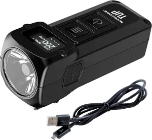 Nitecore Tup 1000 Lumen Rechargeable EDC Flashlight with Digital Display and LumenTac Charging Cable (Black)