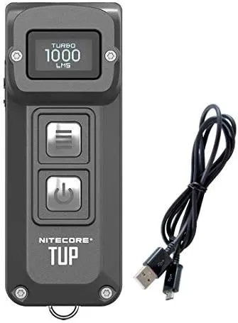 Nitecore Tup Grey 1000 Lumen Rechargeable Keychain EDC Flashlight with LumenTac Charging Cable
