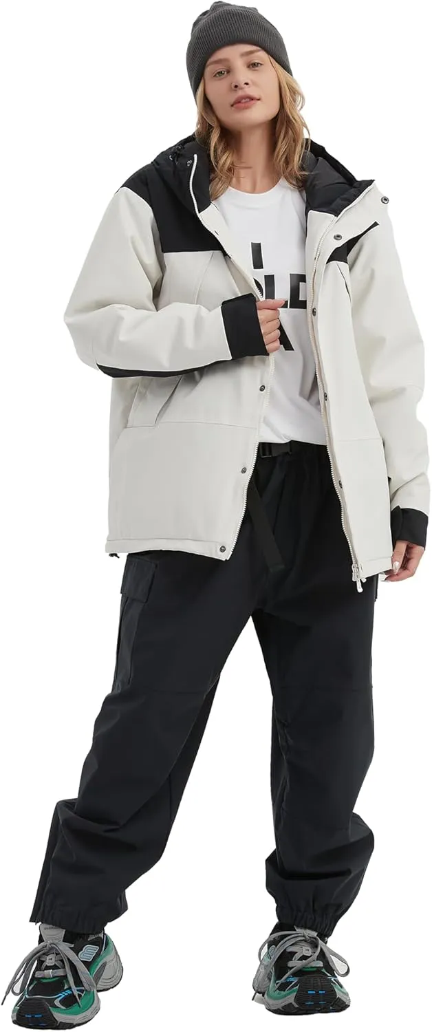 NOMADIKA Women Ski Jacket Waterproof Insulated Winter Snow Coat for Skiing Snowboarding Rain Coats Oversize Unisex