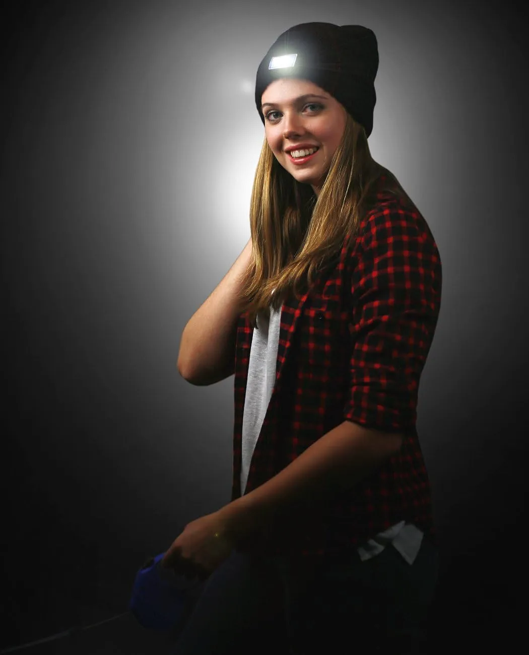 NYFASHION101 LED Hands Free Light Winter Cable Knit Cuff Beanie Hat