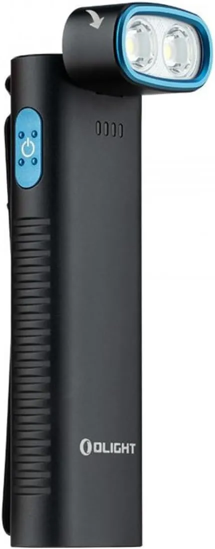 OLIGHT Arkflex Adjustable Right Angle Flashlight, 1000 Lumens Rechargeable Handheld Flashlights, Two-way Pocket Clip EDC Light with an 0-90°Articulating Head for Working Outdoors and Repairing (Black)