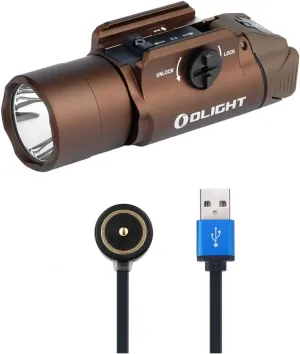 OLIGHT PL Turbo 800-Lumen 515 Meters Long-Range Tactical Flashlight Bundles MCC 3 Smart Magnetic Charging Cable