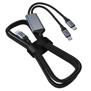 OMNIHIL 3.2FT USB-C Splitter Cable Compatible with ThruNite TC15 V3 2403 Lumen Flashlight