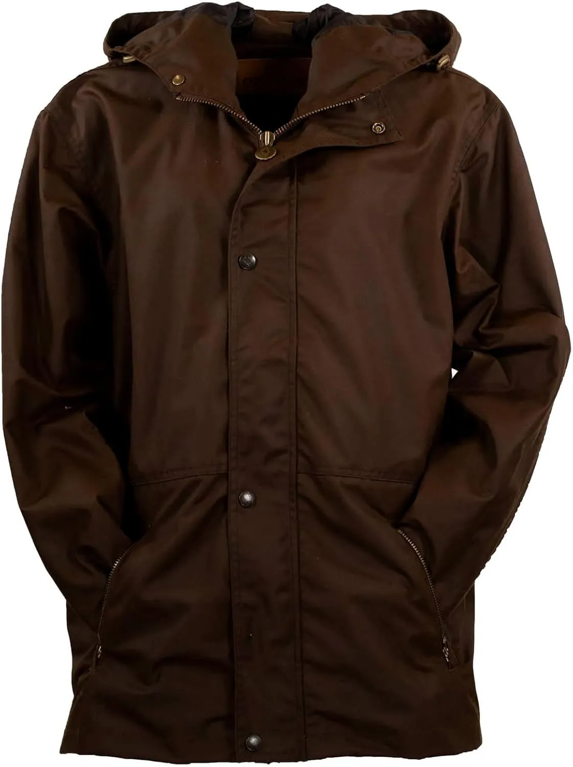 Outback Trading Company Waterproof Breathable Adjustable Outdoor Camping Traveling Packable Oilskin Hooded Lined Parka Jacket
