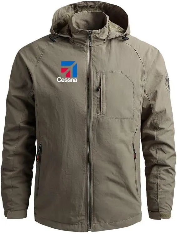 Outdoor Hooded Aviation Pilots Cessna Lightweight Windbreakers Jackets Coats
