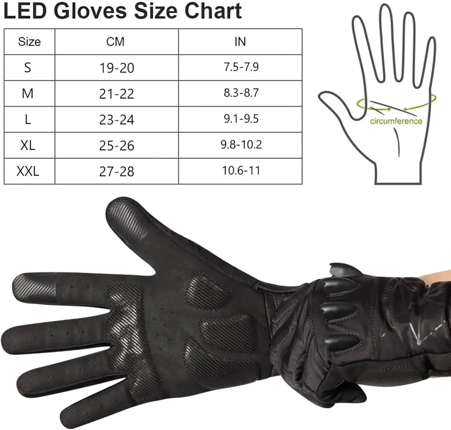 Outdoor LED Torch Gloves, Hands Free Flashlight Gloves, Mens Gifts LED Flashlight Gloves for Camping Fishing Outdoor Grill, Cool Tools Gadgets for Men