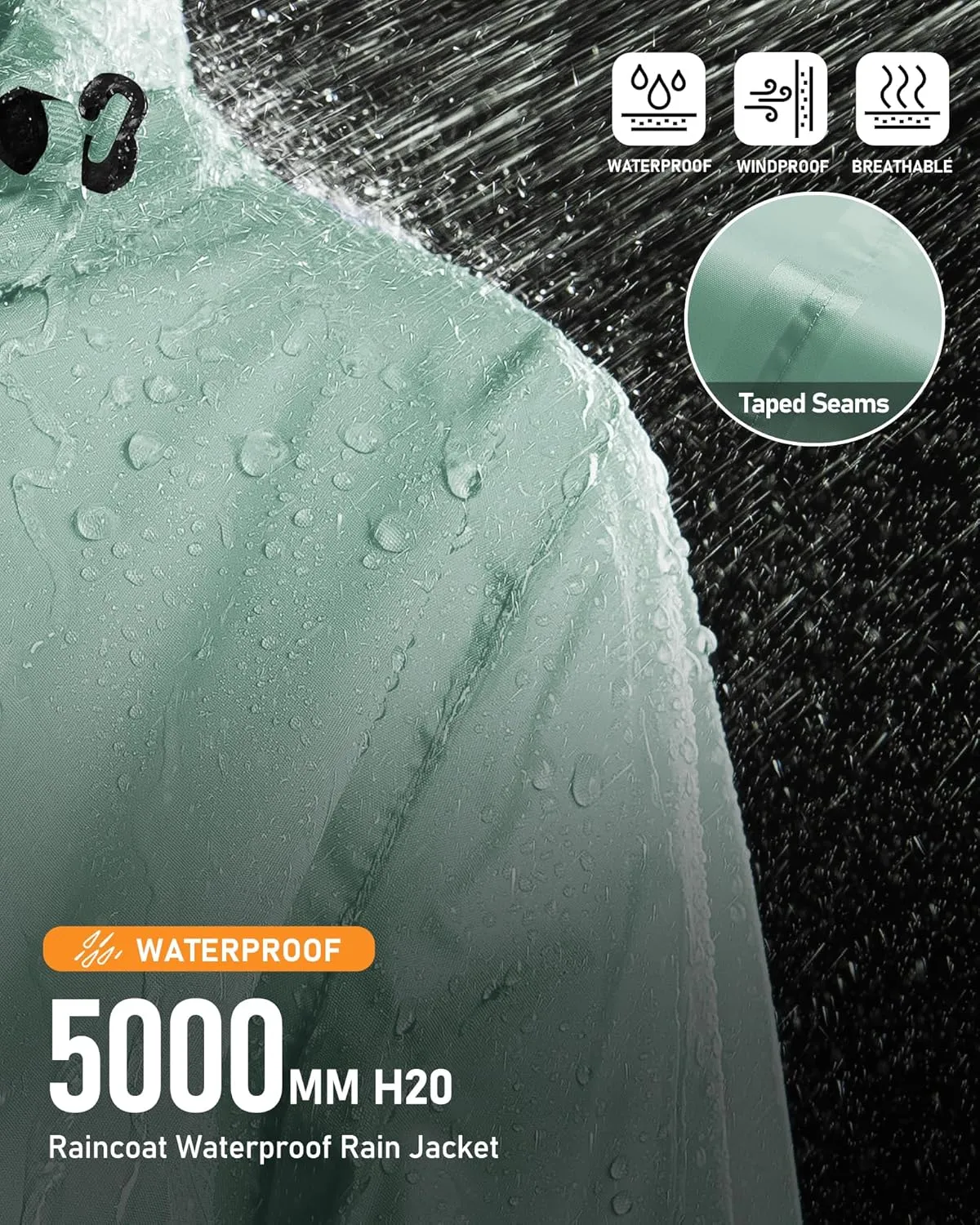 Outdoor Ventures Womens Lightweight Rain Jacket Packable Waterproof Rain Coat with Hood for Travel Windbreaker