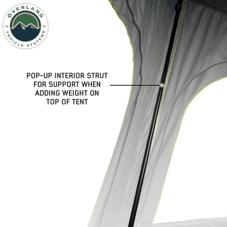 OVS HD Mamba Clam Shell Aluminum Hard Shell Roof Top Tent, Grey Body & Green Trim