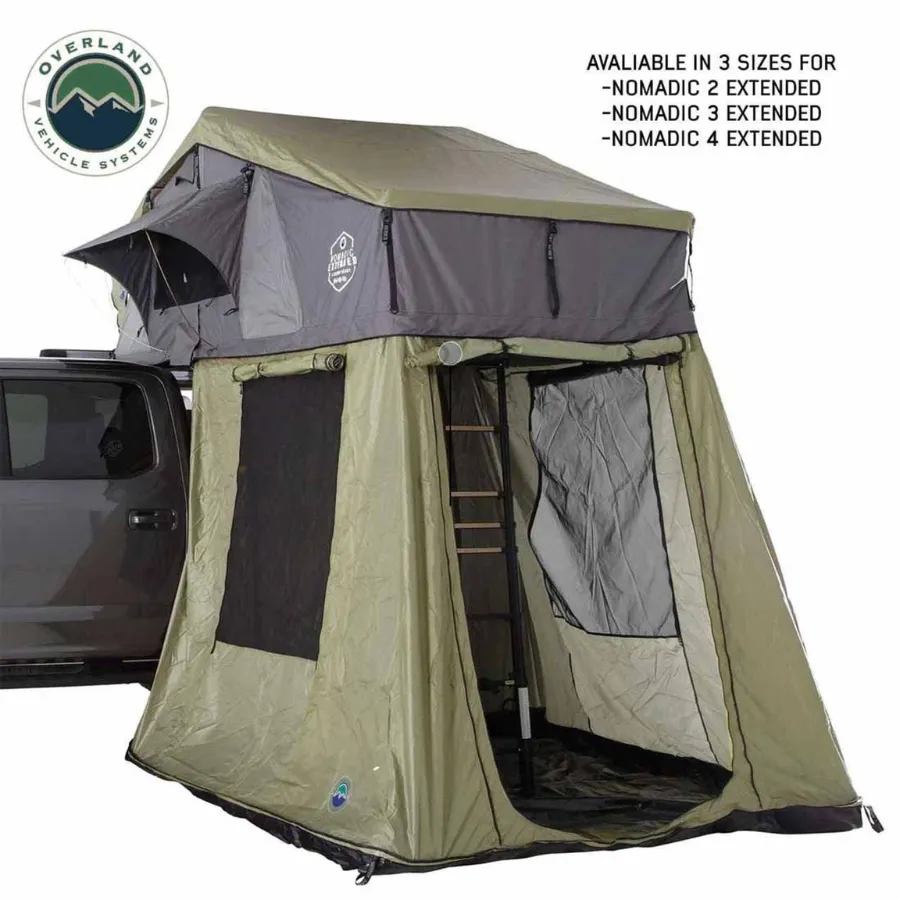 OVS HD Nomadic 3 Roof Top Tent Annex Green Base With Black Floor & Travel Cover
