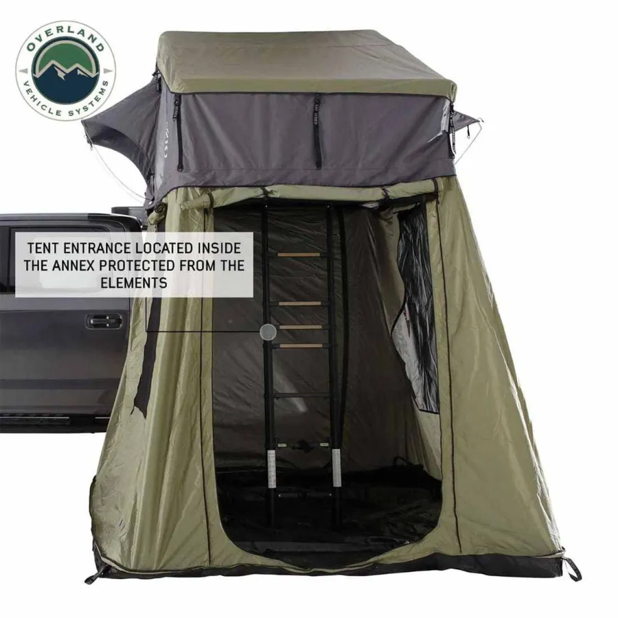OVS HD Nomadic 3 Roof Top Tent Annex Green Base With Black Floor & Travel Cover